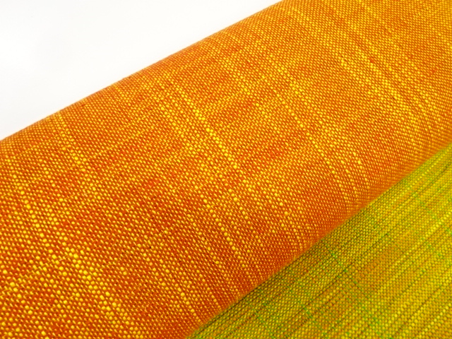  アンティーク　手織り真綿紬　織柄　名古屋帯地反物